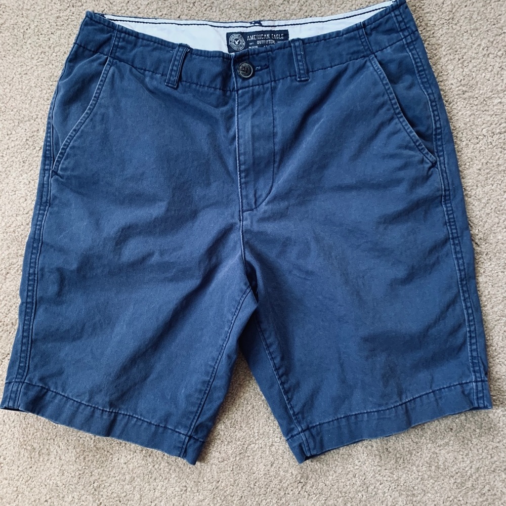 American Eagle Classic Flat Front Navy Short